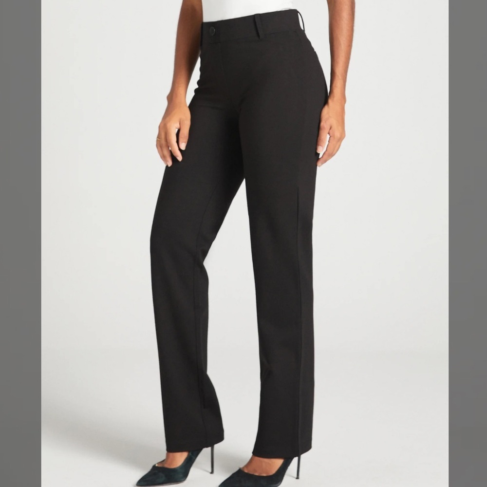 Betabrand Classic Dress Pant Yoga Straight Black Pants